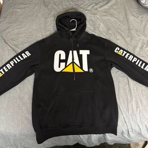 CAT Black Hoodie with Yellow Logo